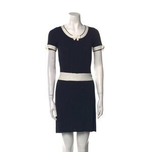Chanel Navy & White Pleated SS 2014 Nautical Dress